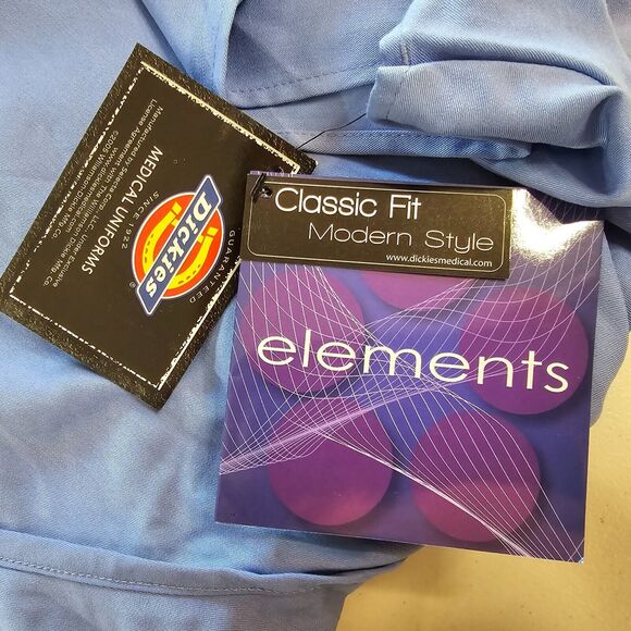 Dickies Mock Scrubs Women's Plus 2X Blue Tops Bundle Deal 1 NWT & 1 EUC Pockets - Picture 8 of 11